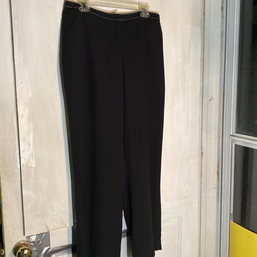 GEORGE Black White Stitched Dress Pants Sz 12 Ladies 💋